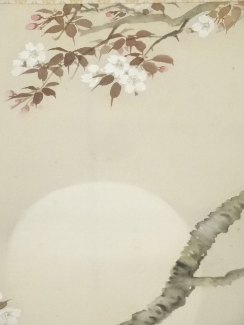 道具 ] - 道具 横尾木鶏筆 桜花小禽図 肉筆絹本掛軸（共箱） | ネット